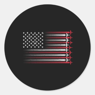Cute Airplane Pilot Art For Men Women Aviation 4th Classic Round Sticker