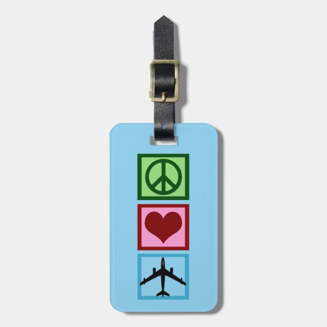 Cute Airplane Pilot Flight Attendant Custom Luggage Tag (Front Vertical)