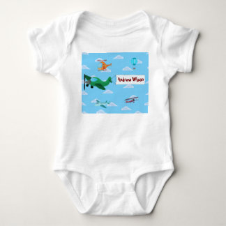 Cute Airplanes and Helicopter for Baby Boy Bodysuit