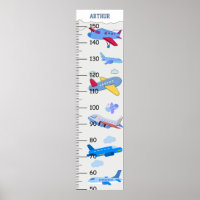 Cute Airplanes Growth Chart Centimetre