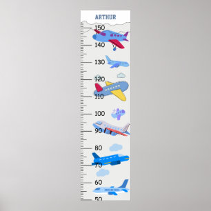 Cute Airplanes Growth Chart Centimetre