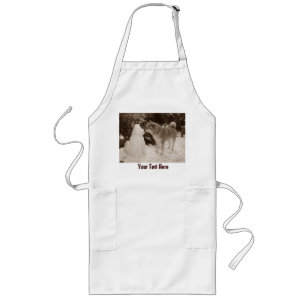 cute akita kissing snowman akita photograph long apron