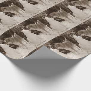 cute akita kissing snowman akita photograph wrapping paper