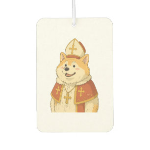 Cute Akita Pope - Funny Dog Design Air Freshener