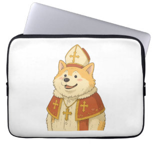 Cute Akita Pope - Funny Dog Design Laptop Sleeve