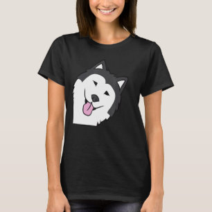 Cute Alaskan Malamute Dog Peeking From Side T-Shirt