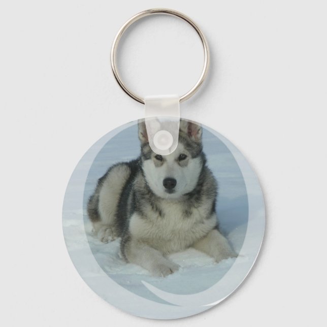 Cute Alaskan Malamute Keychain (Front)