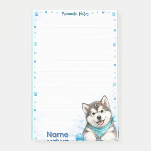 Cute Alaskan Malamute Puppy Dog Lover Post-it Notes
