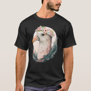 Cute Albatross Bird Flower Crown Floral Tropical B T-Shirt