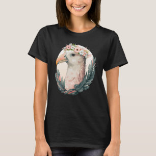 Cute Albatross Bird Flower Crown Floral Tropical B T-Shirt