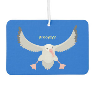 Cute albatross bird flying cartoon illustration  air freshener