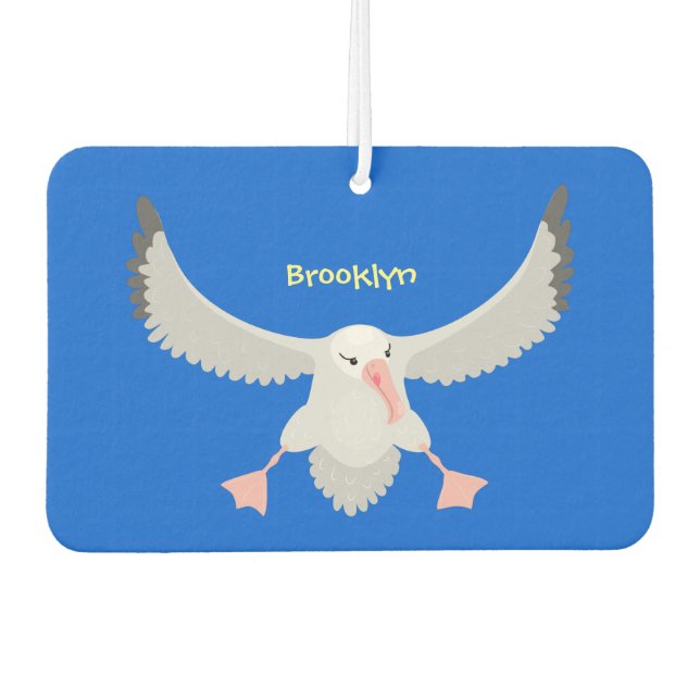 Cute albatross bird flying cartoon illustration  air freshener (Front)