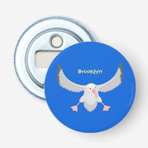 Cute albatross bird flying cartoon illustration bottle opener