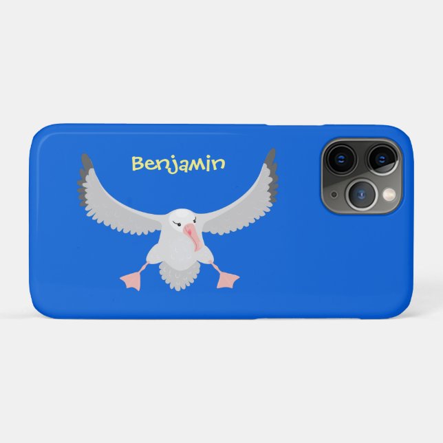 Cute albatross bird flying cartoon illustration Case-Mate iPhone case (Back (Horizontal))