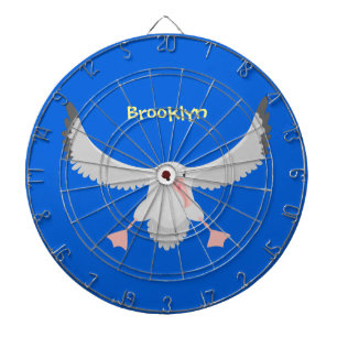 Cute albatross bird flying cartoon illustration dartboard