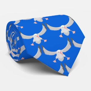 Cute albatross bird flying cartoon illustration tie