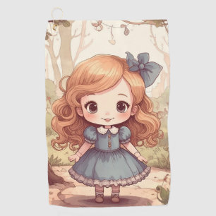 Cute Alice Adventures Wonderland Woodland Art Golf Towel
