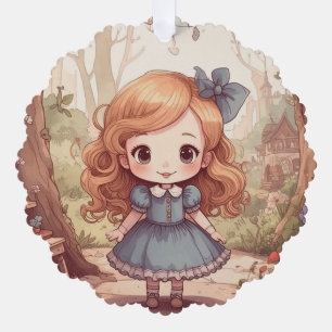 Cute Alice Adventures Wonderland Woodland Art Ornament Card