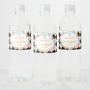 Cute Alice in Onederland Birthday Party Favors Water Bottle Label