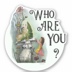 Cute Alice in Wonderland and the Caterpillar Art