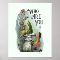 Cute Alice in Wonderland and the Caterpillar Art