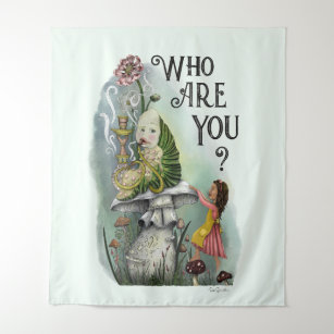 Cute Alice in Wonderland and the Caterpillar Art Tapestry