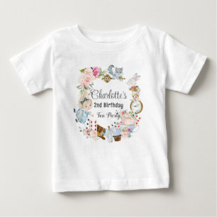 Cute Alice in Wonderland Birthday Tea Party Baby T-Shirt