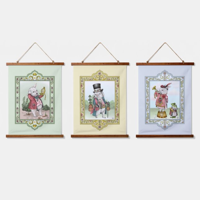 Cute Alice in Wonderland Kid's Room Wall Decor  Hanging Tapestry (Triple)