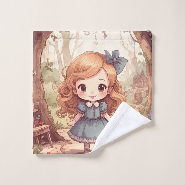 Cute Alice in Wonderland Whimsical Woodland Art (Gant de toilette)