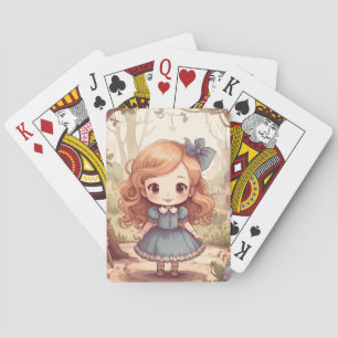 Cute Alice in Wonderland Whimsical Woodland Art Playing Cards