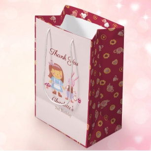 Cute Alice Rabbit Pink Birthday Thank You Favour Medium Gift Bag