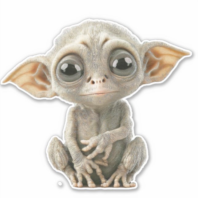 CUTE ALIEN BIG DECAL for laptop dye Cut Sticker (Front)