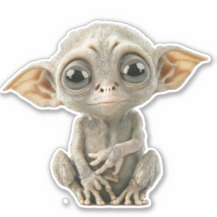 CUTE ALIEN BIG DECAL for laptop dye Cut Sticker