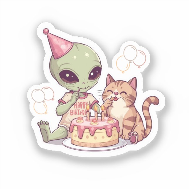 Cute Alien Birthday Party Design (Front)