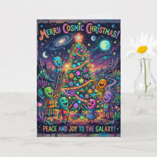 Cute Alien Christmas Card Out of This World