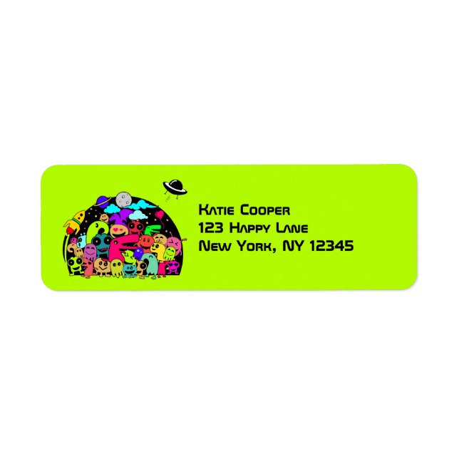 Cute Alien Creature Group With A Cosmic Theme (Front)