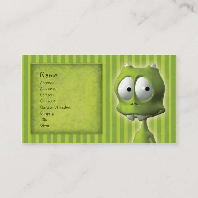 Cute Alien Design Business Card (Front)
