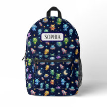 Cute Alien Galaxy Pattern Backpack