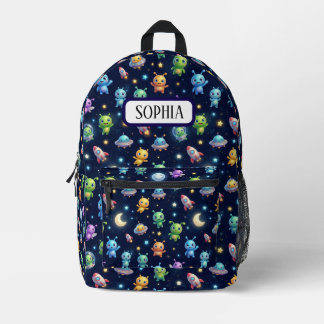 Cute Alien Galaxy Pattern Backpack