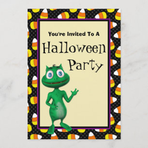 Cute Alien Halloween Party Invitations