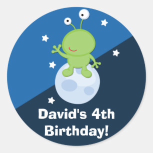 Cute Alien Outer Space Birthday custom Sticker