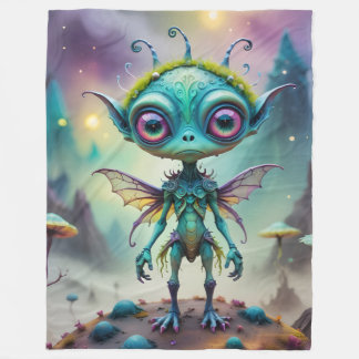 Cute Alien Pixie Fleece Blanket