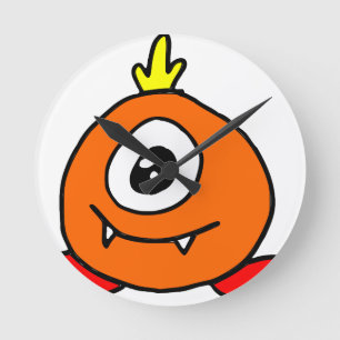 Cute Alien Round Clock