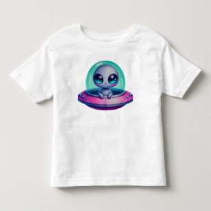 Cute Alien Spaceship Kids Girl Toddler T-shirt