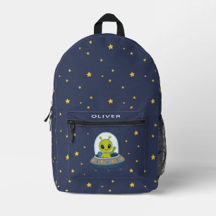 Cute Alien Stars Space Kids Printed Backpack