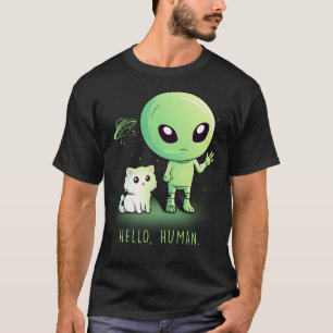 Cute Alien Ufo Extraterrestrial Kitty T-Shirt