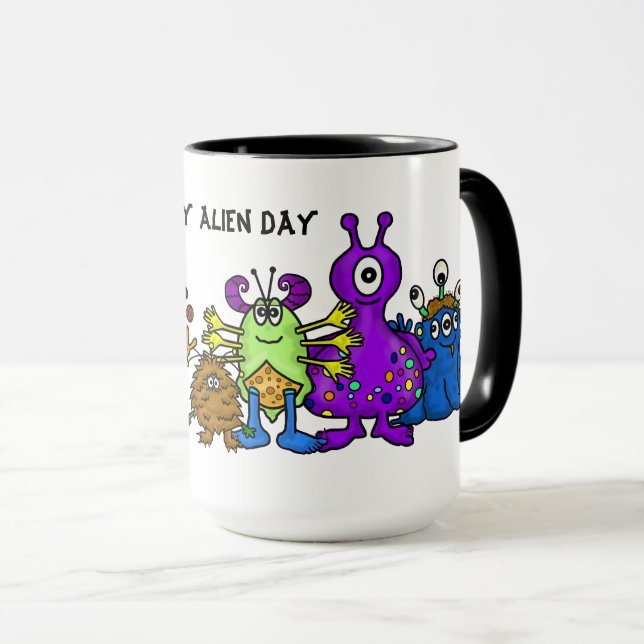 Cute Aliens de dessin animé Mug (Devant droit)