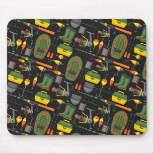 Cute All Necessary Fishing Elements Mouse Pad