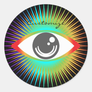 Cute All-seeing Alien Eye Thunder_Cove Classic Round Sticker