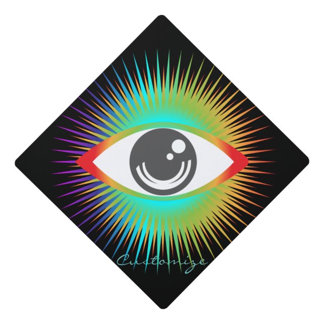 Cute All-seeing Alien Eye Thunder_Cove Graduation Cap Topper (Front)
